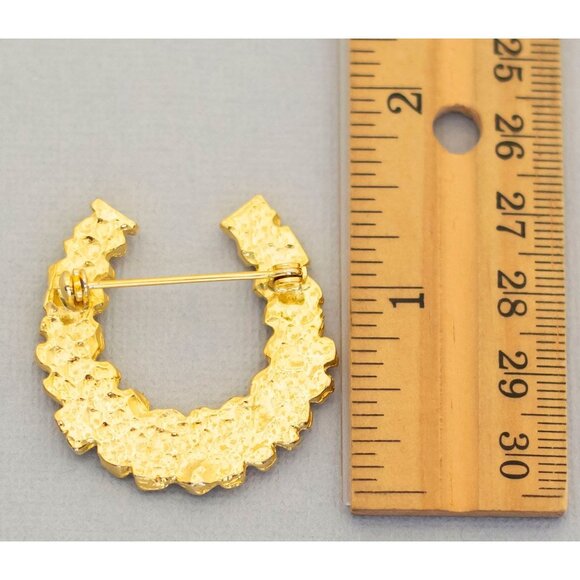 Golden horseshoe vintage brooch (C5) - Picture 2 of 2